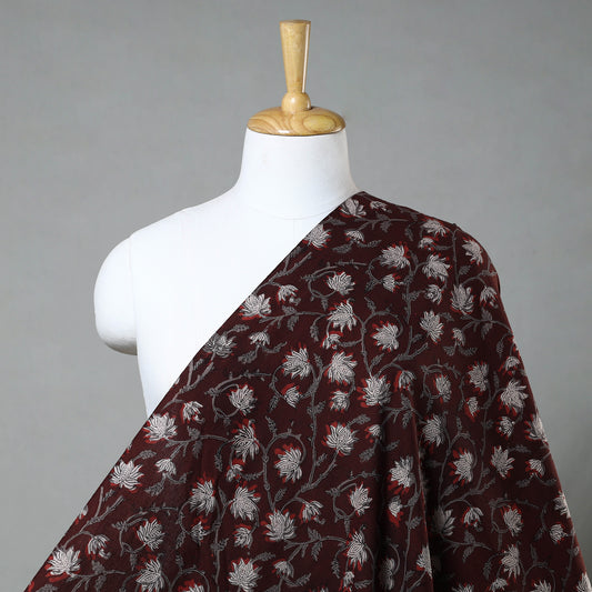 Maroon - Jahota Block Printed Cotton Fabric 04