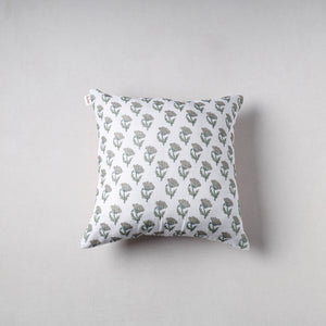 Sanganeri Floral Print Kota Doria Cushion Cover (16 x 16 in) 44