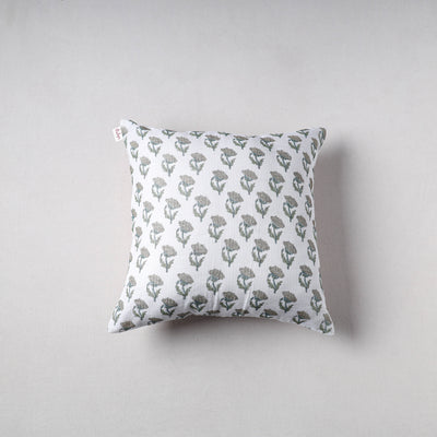 Sanganeri Floral Print Kota Doria Cushion Cover (16 x 16 in) 44