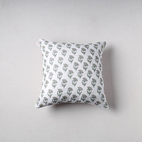Sanganeri floral print kota doria cushion cover (16 x 16 in)