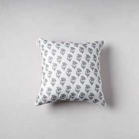 Sanganeri Floral Print Kota Doria Cushion Cover (16 x 16 in) 44