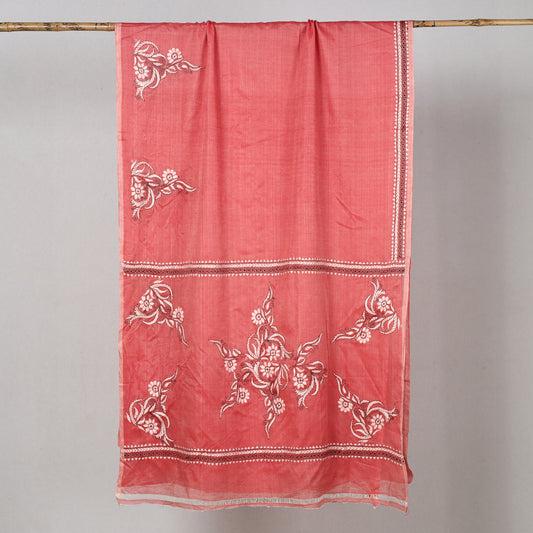 Bengal Kantha Hand Embroidery Tussar Silk Handloom Saree 33