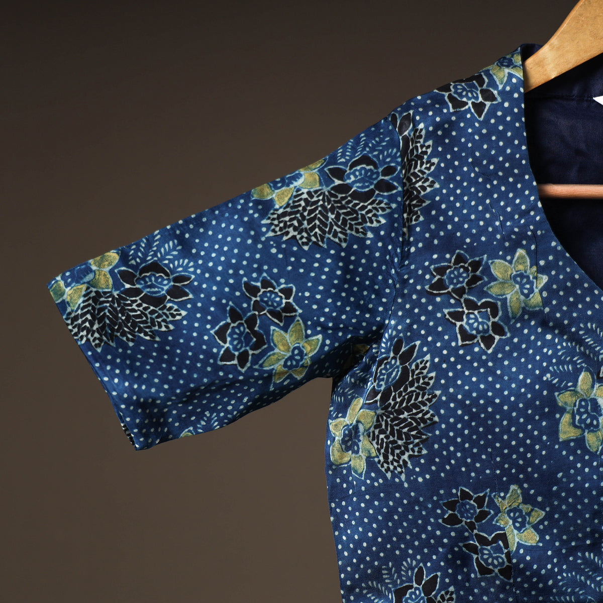 Ajrakh Hand Block Print Modal Silk Readymade Blouse 17