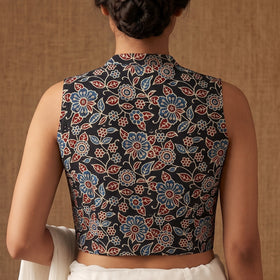 Ajrakh Hand Block Print Modal Silk Sleeveless Readymade Blouse 15