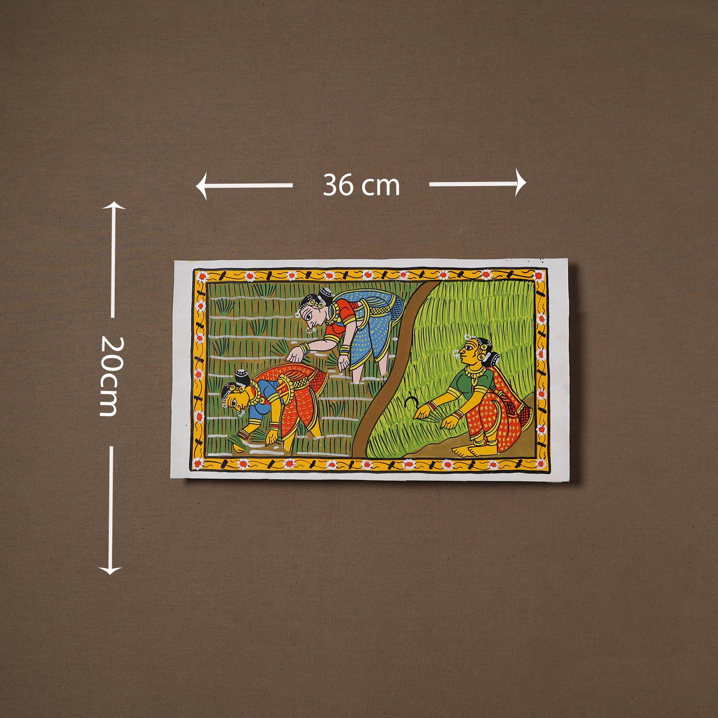 Handpainted Cheriyal Scroll Painting by Dhanalakota Sai Kiran (8 x 14 in) 06