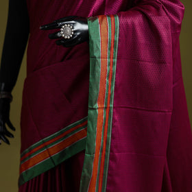 Silk cotton khun saree with ilkal pallu chikki paras border
