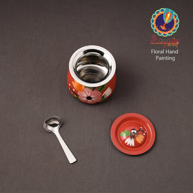 Floral Handpainted Enamelware Stainless Steel Ghee Pot 65
