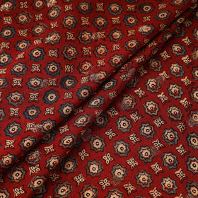 Red - natural dyed dola silk jacquard buti fabric 08