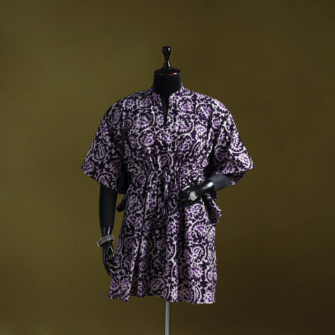 Hand batik cotton medium kaftan 35 - handcrafted