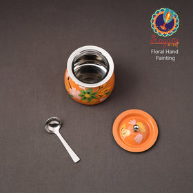 Floral Handpainted Enamelware Stainless Steel Ghee Pot 68