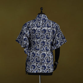 Hand batik cotton short kaftan 36 - handcrafted