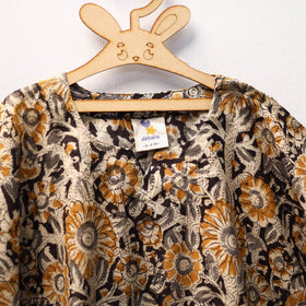 Black - kalamkari cotton kids kaftan (3-4 years) 55