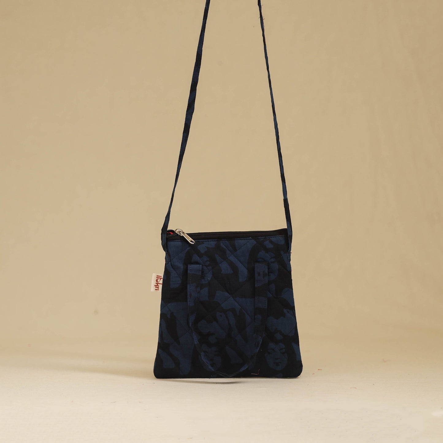 Blue - Handcrafted Quilted Sling Bag 39