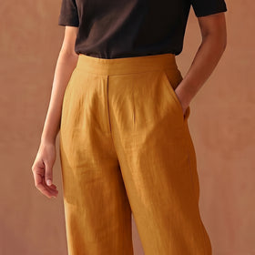 Elastic Waist Cotton Plain Palazzo for Women 42