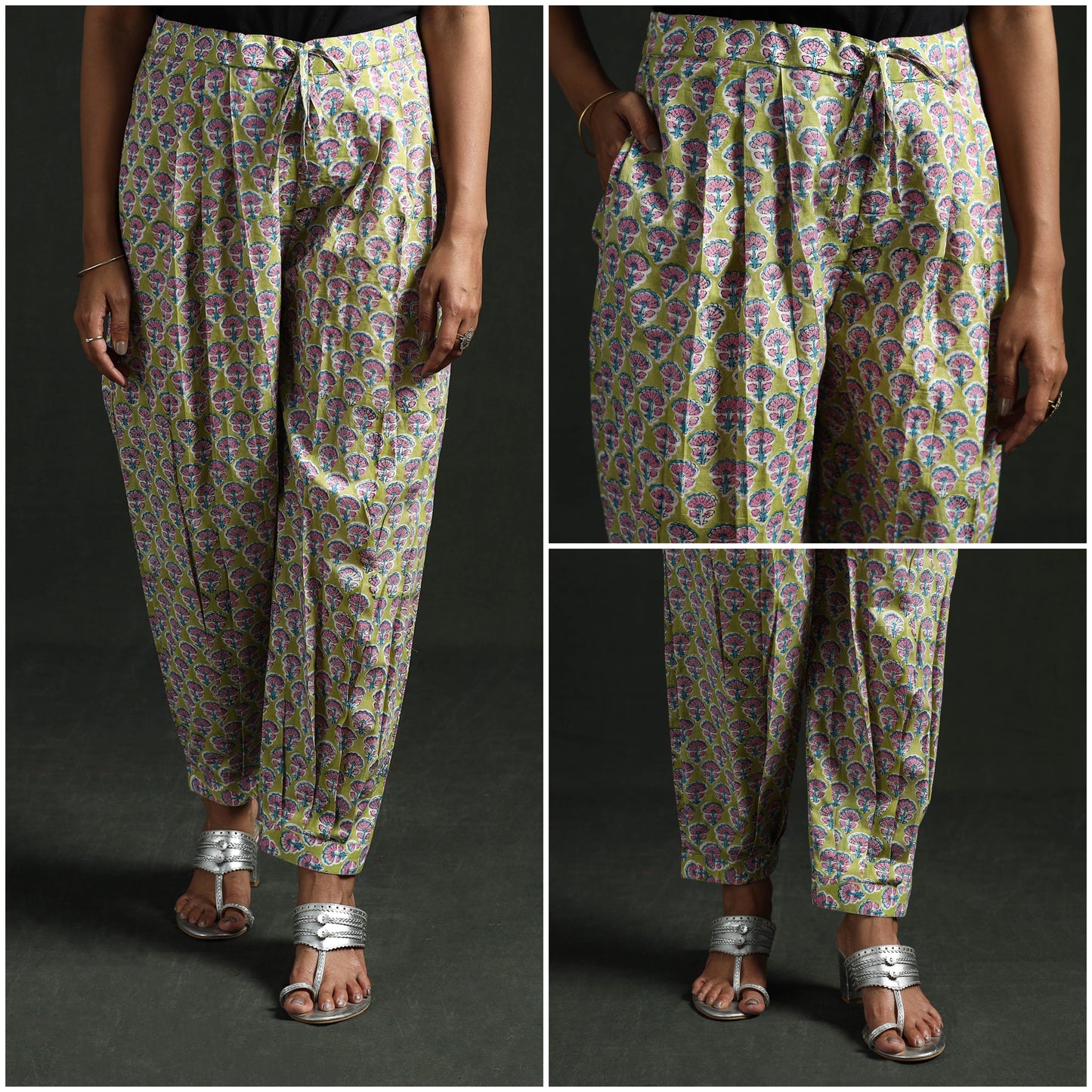 Sanganeri Hand Block Print Cotton Afghani Salwar 03