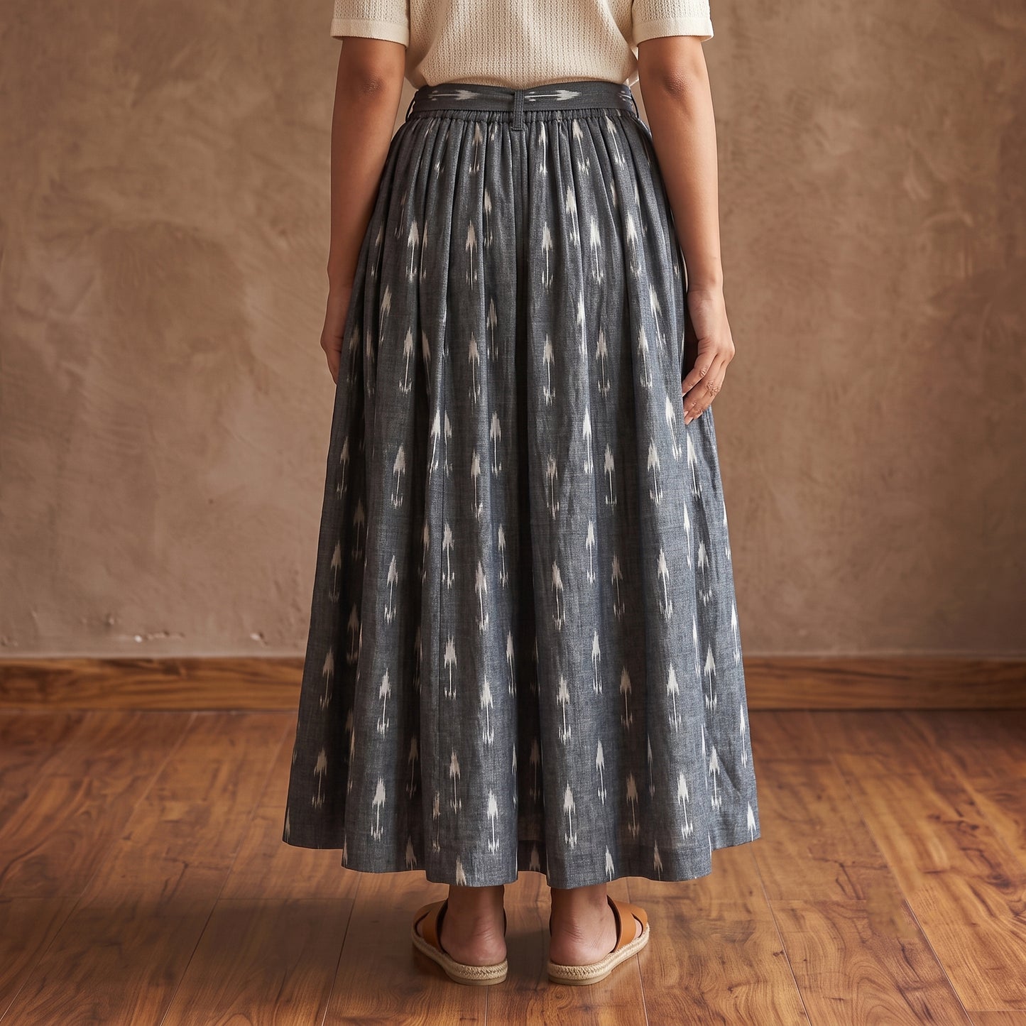Pochampally Ikat 24 Kali Cotton Long Skirt 02