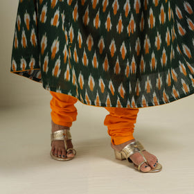 Buy Green Frock Style Cotton Pochampally Ikat Kurta Set 
