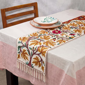 Original Kashmiri Chain Stitch Crewel Hand Embroidery Dining Table Runner (6 x 1 Feet) 33