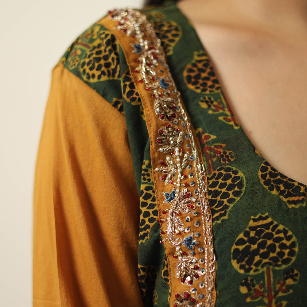 ajrakh embroidery kurta