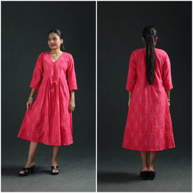 Pochampally Ikat Cotton Flared Long Dress for Women 01