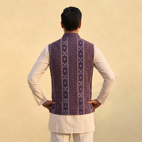 Sambalpuri Ikat Weave Cotton Men Nehru Jacket 07
