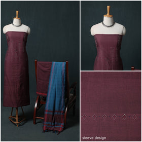 Handwoven Tangaliya Cotton 3pc Unstitched Dress Material Suit Set 06