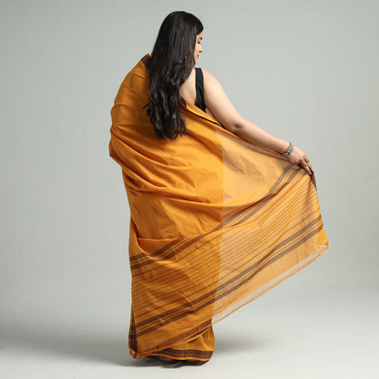 Yellow - Mangalagiri Handloom Cotton Saree with Thread Border 03