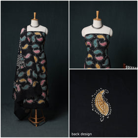 Indonesian Hand Batik Print Cotton 3pc Unstitched Dress Material Suit Set 08
