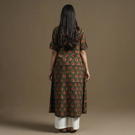  Bagru Hand Block Printed Cotton A-Line Kurta Online at iTokri.com