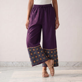 Bengal Kantha Hand Embroidered Cotton Palazzo 11