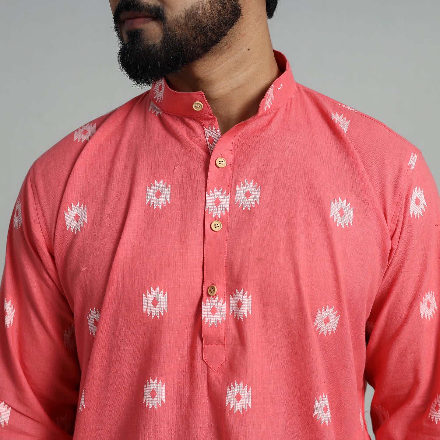 Cotton Long Jacquard Kurta for Men 09