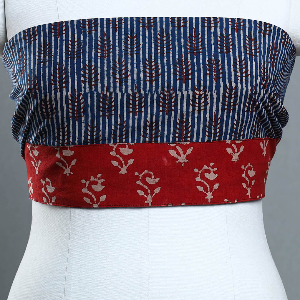 Blue - cotton pipad blouse piece 126 - handcrafted