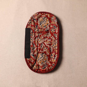 Red Kalamkari Block Printed Fridge Top Cover with Handle Cover