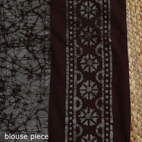 Brown - mul cotton hand batik saree 22 - handcrafted