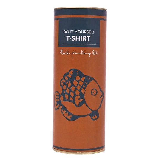DIY Cotton Tshirt Block Printing kit Sea Green Fish