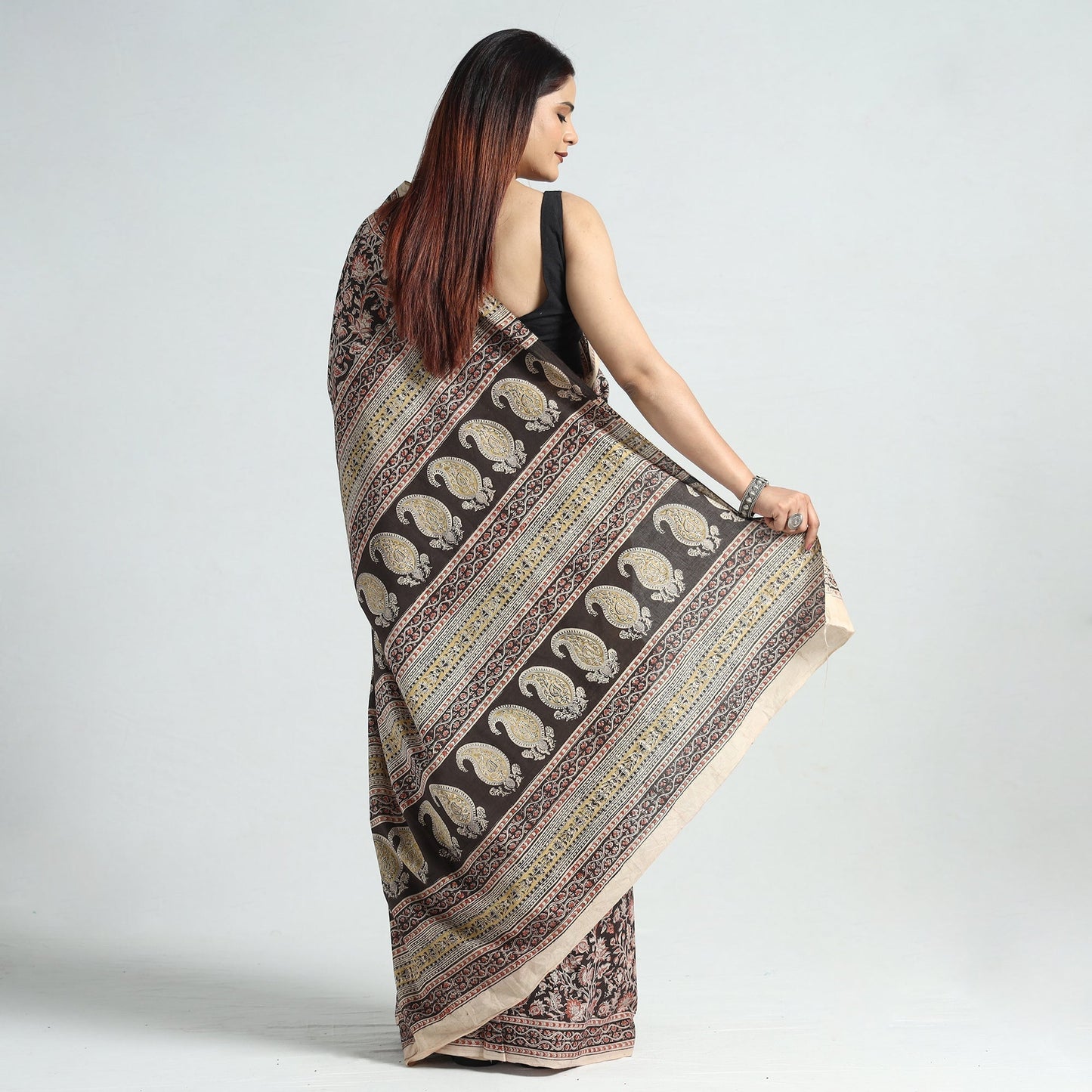 Designer Kalamkari Saree – Block Print & Pure Cotton