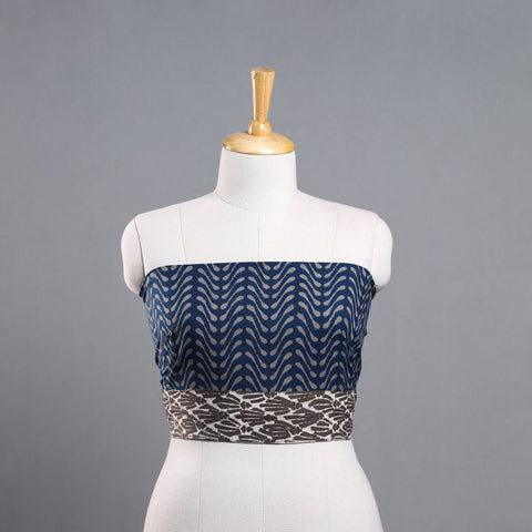 Blue - cotton pipad blouse piece 45 - handcrafted