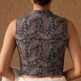 Ajrakh Hand Block Print Modal Silk Sleeveless Readymade Blouse 14