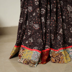 Brown - hand printed cotton long bagru skirt 07