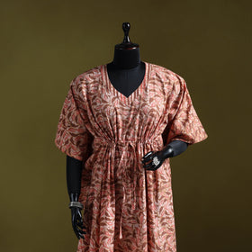 Hand batik cotton long kaftan 07 - handcrafted