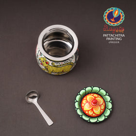 Odisha Pattachitra Handpainted Stainless Steel Ghee Pot 25