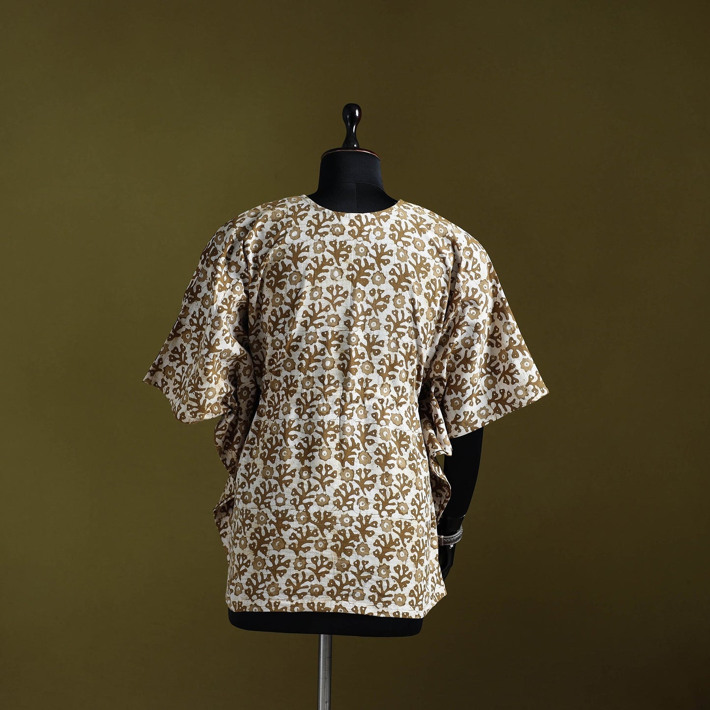 Hand batik cotton short kaftan 12 - handcrafted