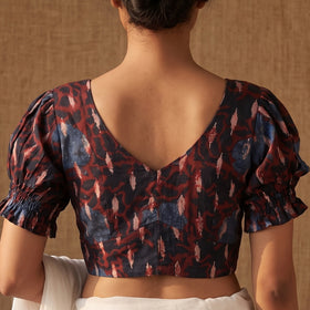 Ajrakh Hand Block Print Modal Silk Readymade Blouse 21
