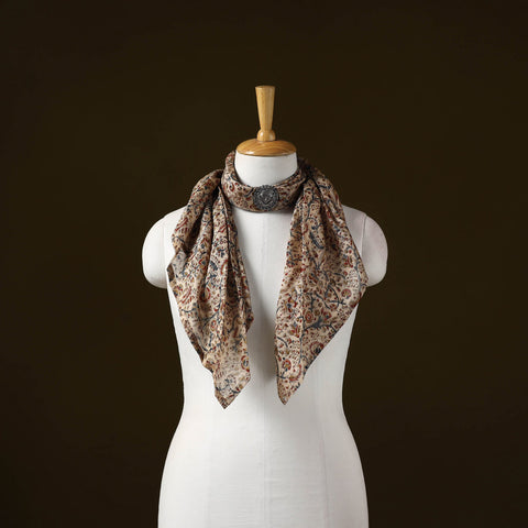 Kalamkari chanderi silk pendant necklace scarf 11