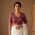 Ajrakh Hand Block Print Modal Silk Readymade Blouse 20