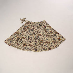 Beige - kalamkari cotton wrap around skirt 47 - handcrafted