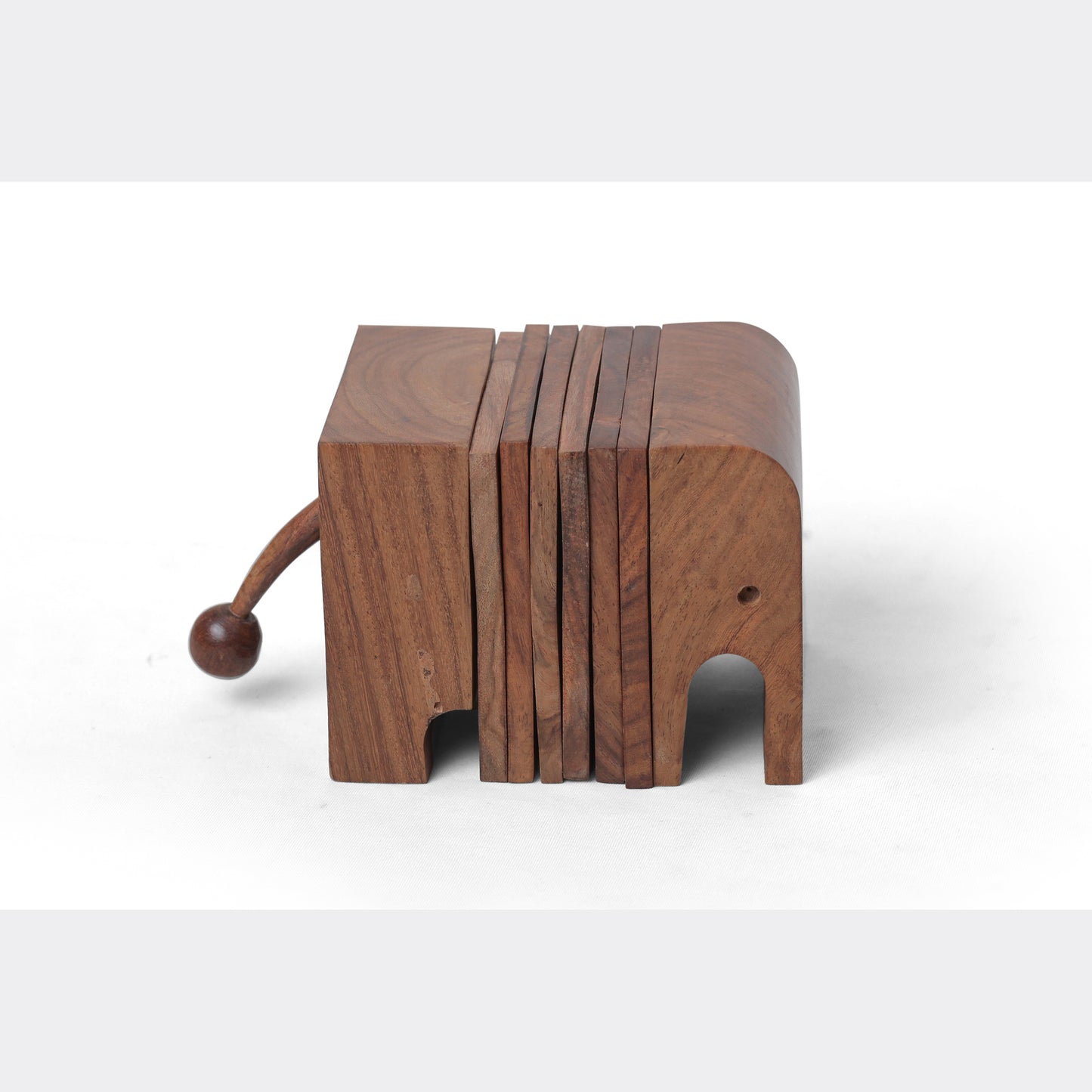 Handcrafted Wooden Elephant Coaster ( Set of 6)