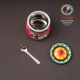 Odisha Pattachitra Handpainted Stainless Steel Ghee Pot 28