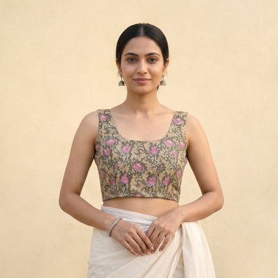 Sanganeri Hand Block Print Cotton Readymade Blouse 17