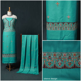 3pc Embroidered Wool Unstitched Dress Material Suit Set 09